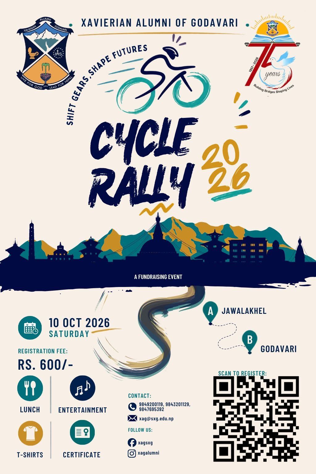 XAG Cycle Rally moves to October 10 for a 12 kilometre Jawalakhel to Godavari ride